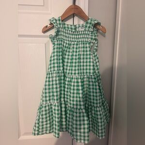 Green Gingham Kids Dress 5T